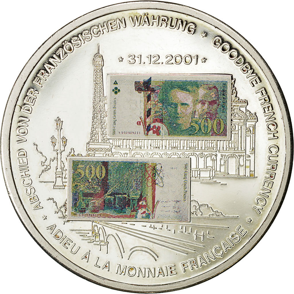 Frankrijk, Medaille, Adieu à la Monnaie Française, 500 Francs Marie Curie