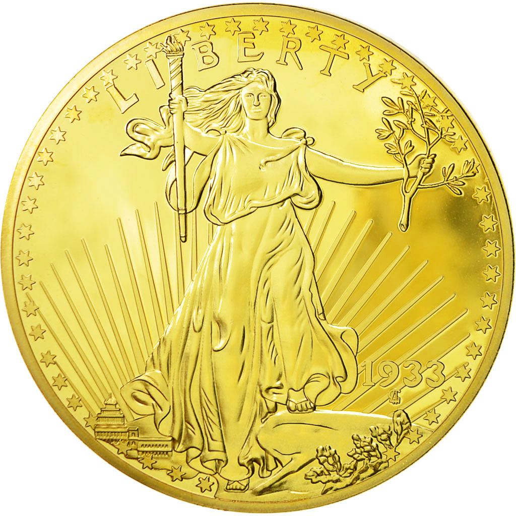 Francia, medaglia, Twenty Dollars Liberty, FDC, Rame dorato