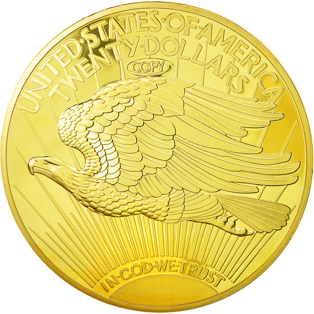 Francia, medaglia, Twenty Dollars Liberty, FDC, Rame dorato