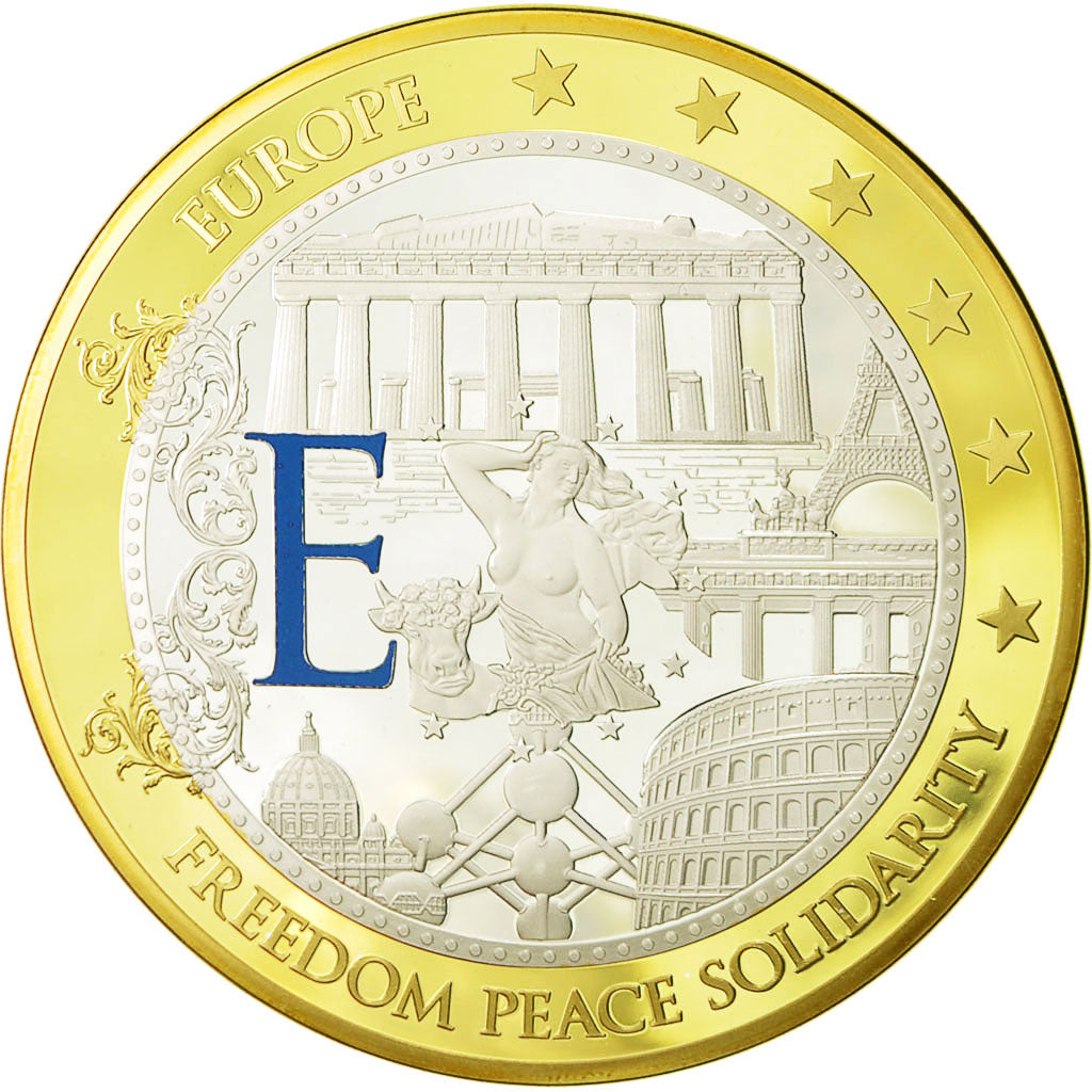 France, Medal, L'Europe, Liberté-Paix-Solidarité, MS(65-70), Copper Plated