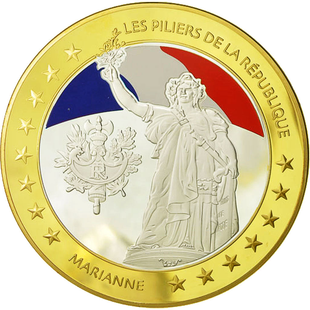 France, Medal, Les piliers de la République, Marianne, MS(65-70), Copper Plated