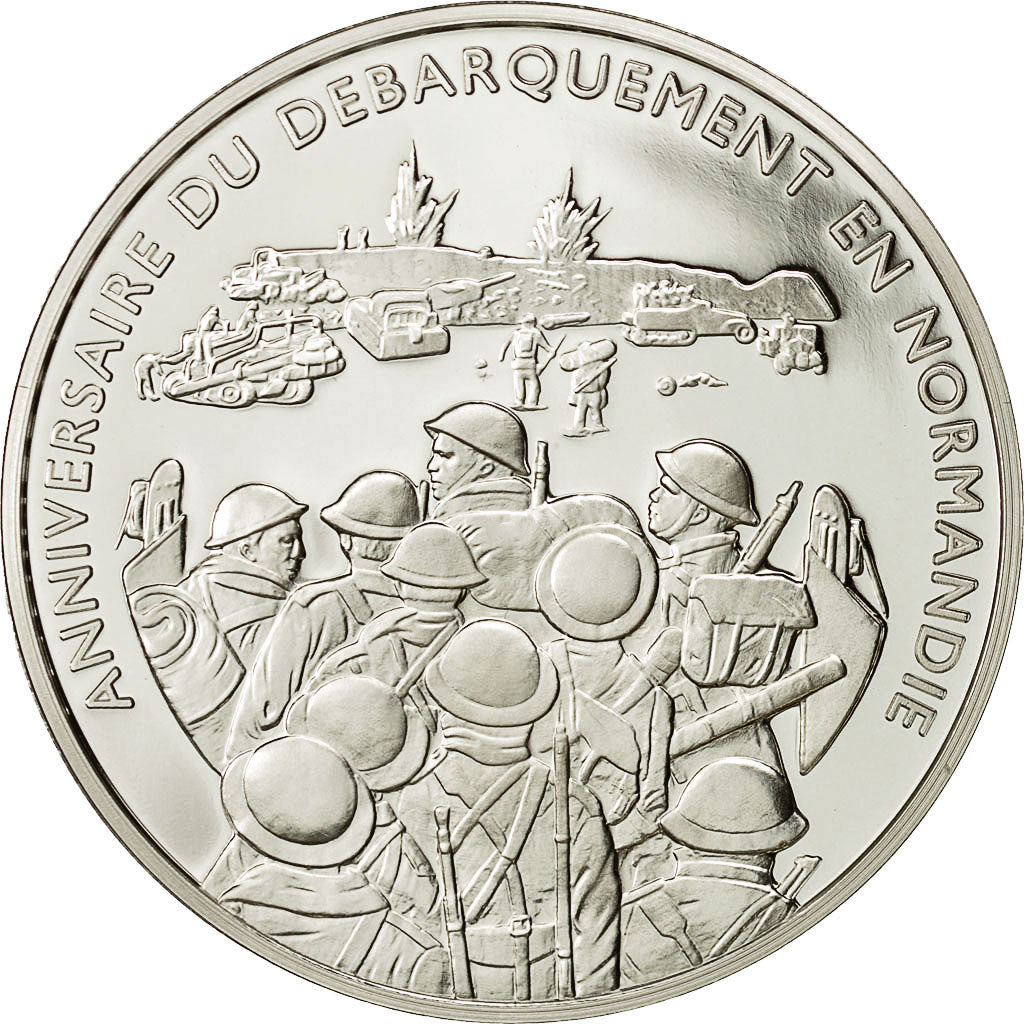 France, Médaille, Anniversaire du Débarquement de Normandie, Plage, FDC