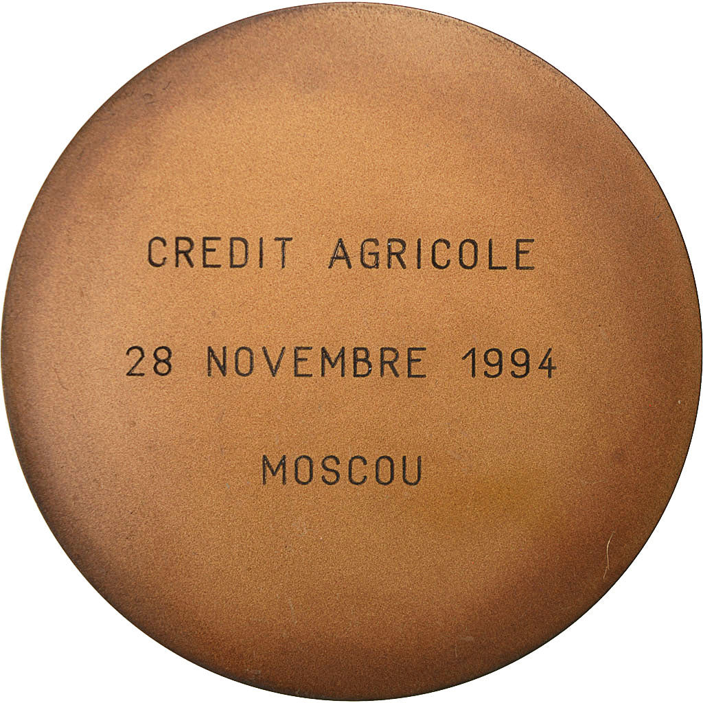 Russie, Médaille, Crédit Agricole, Moscou, 1994, TTB+, Bronze