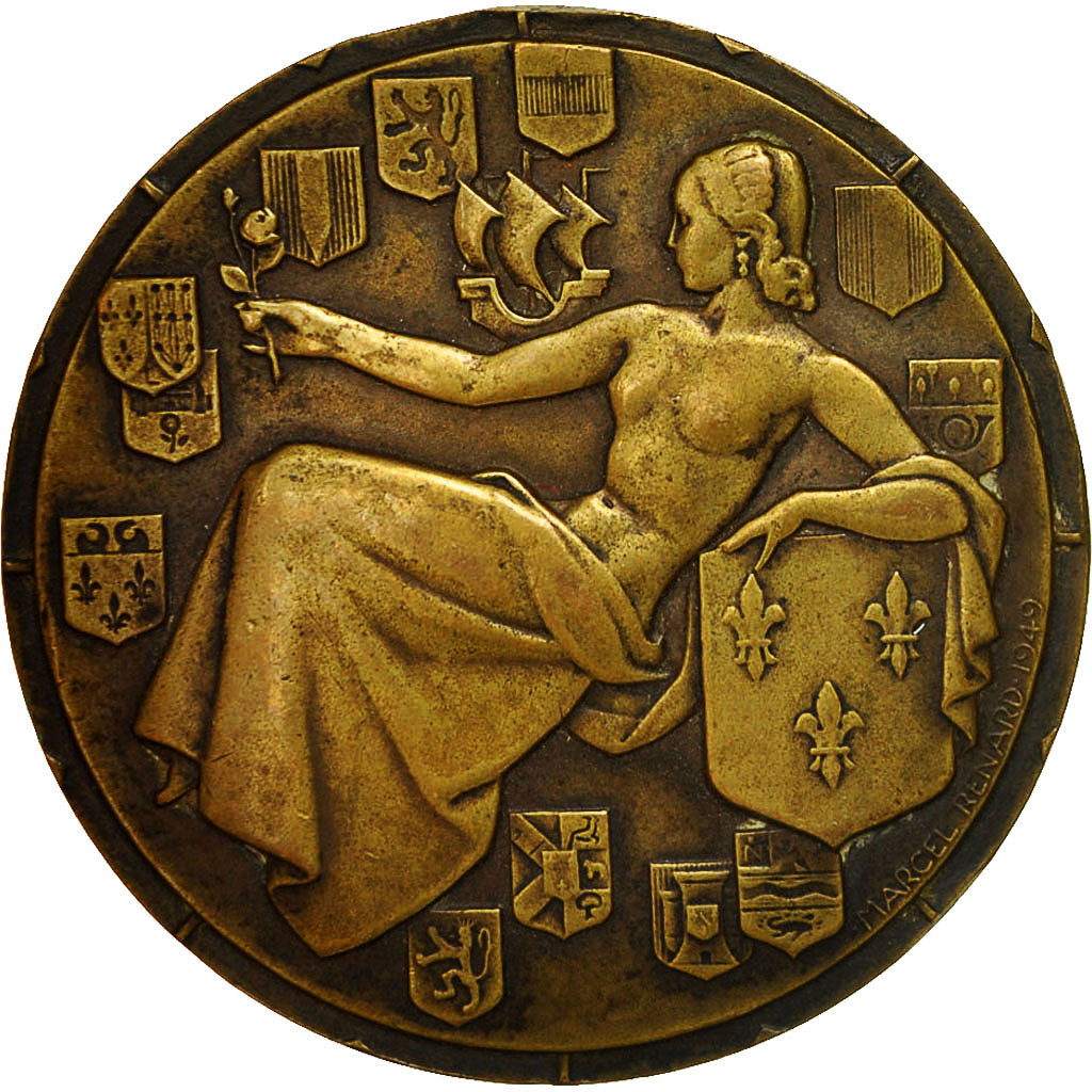 France, Medal, Compagnie Générale Transatlantique, Ile-de-France, Renard
