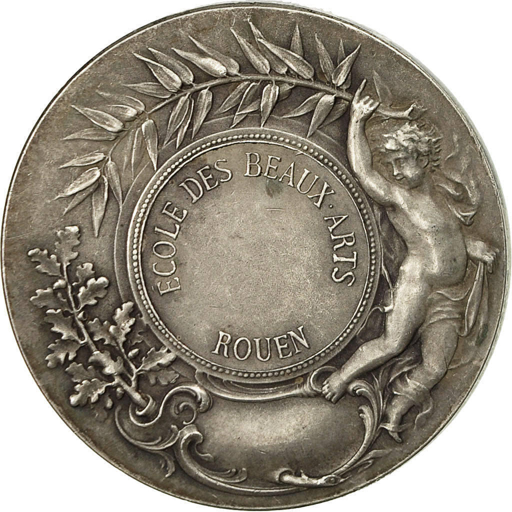 France, Medal, École des Beaux-Arts de Rouen, Rives, AU(55-58), Silver