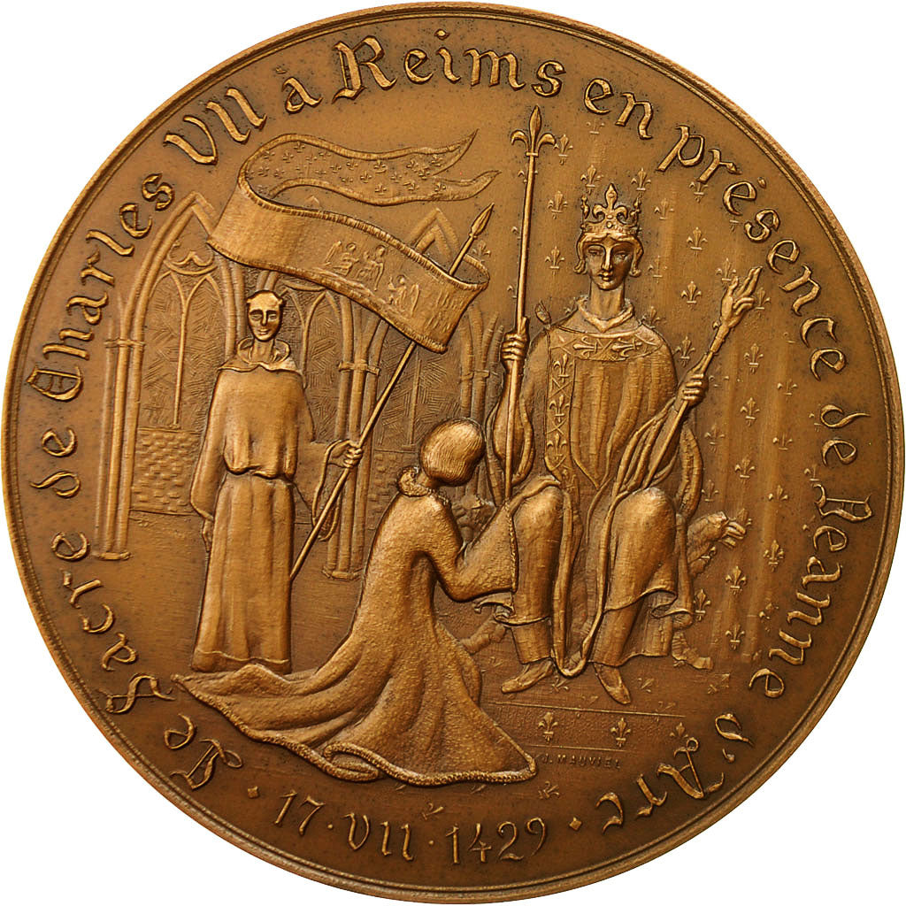 Frankreich, Medaille, Sacre de Charles VII à Reims, Jeanne d'Arc, 1979