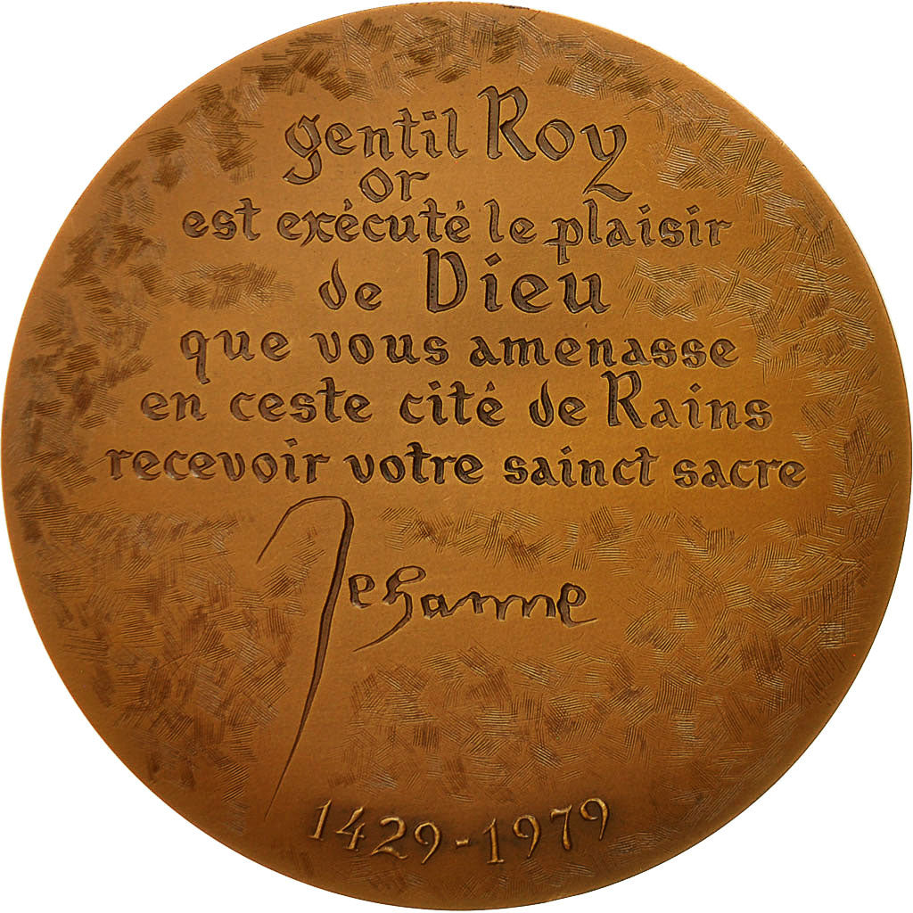 Frankreich, Medaille, Sacre de Charles VII à Reims, Jeanne d'Arc, 1979