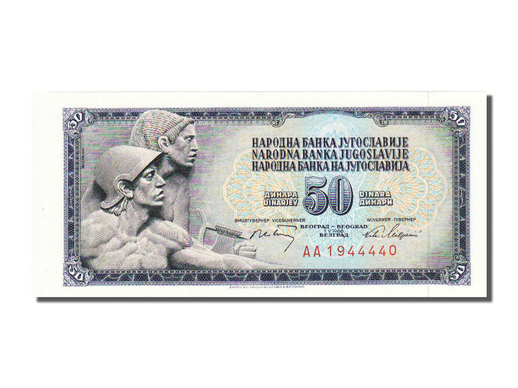 Yugoslavia, 50 Dinara, 1968, KM #83c, UNC(65-70), AA 1944440