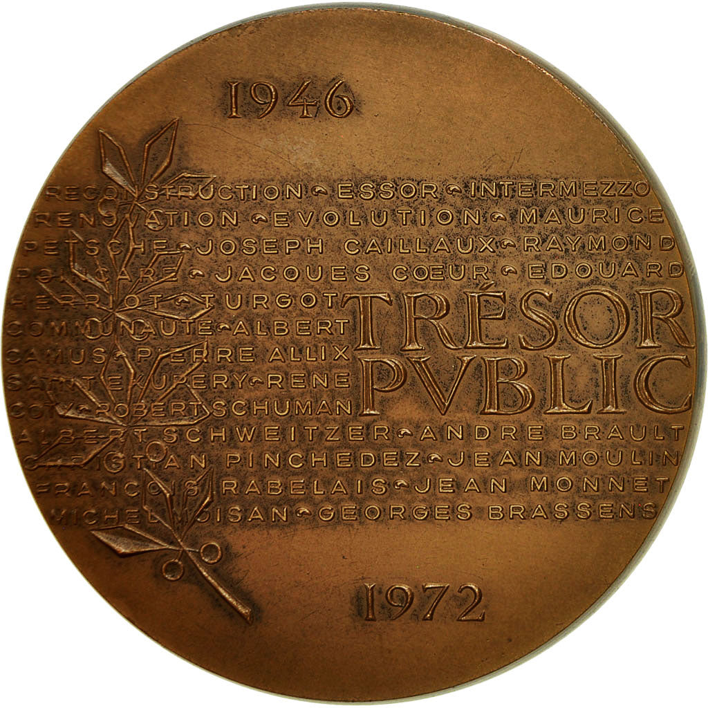 France, Médaille, École nationale des services du Trésor, 1973, SPL, Bronze