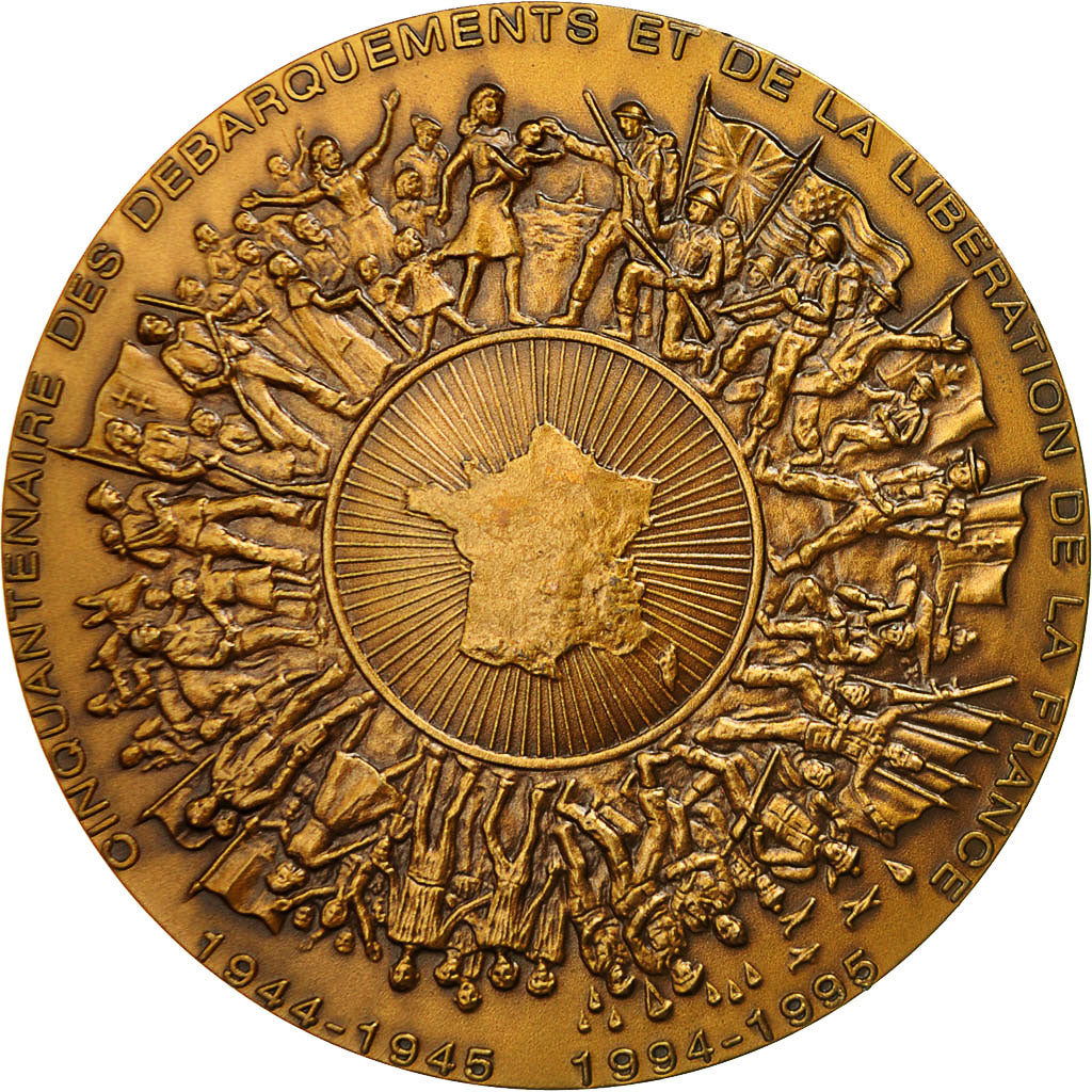 France, Medal, Cinquantenaire de la Libération de la France, 1995, MS(60-62)