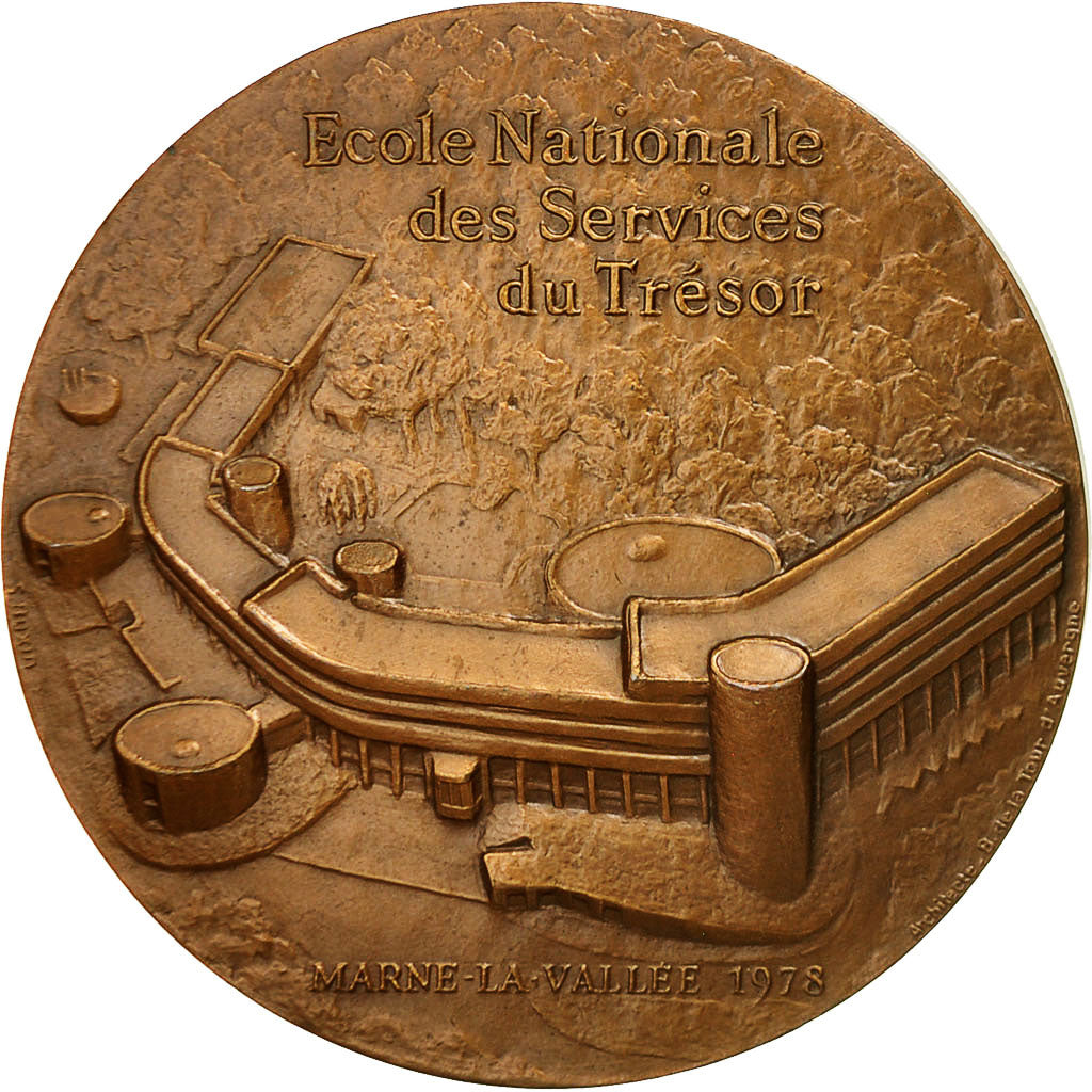 France, Médaille, École nationale des services du Trésor, 1978, SUP+, Bronze