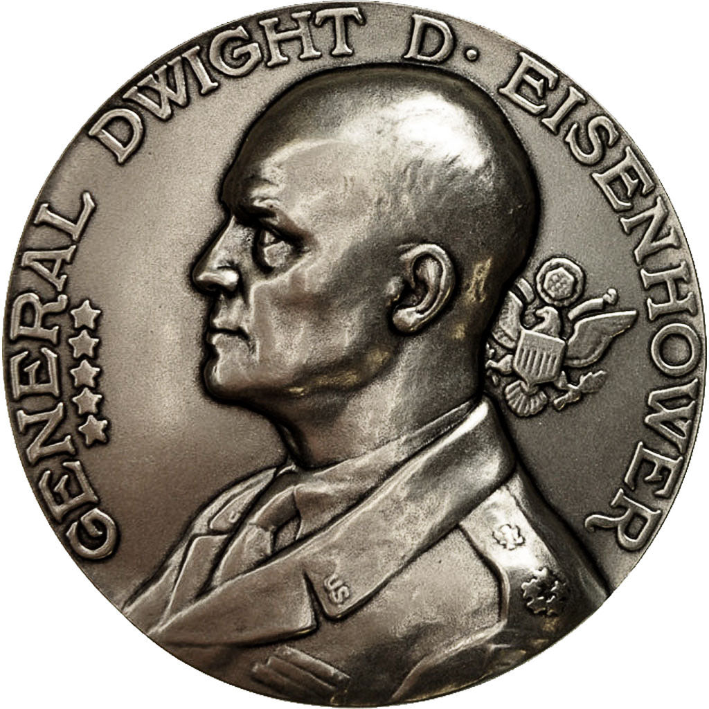 France, Medal, Seconde Guerre Mondiale, Eisenhower, MS(63), Silvered bronze