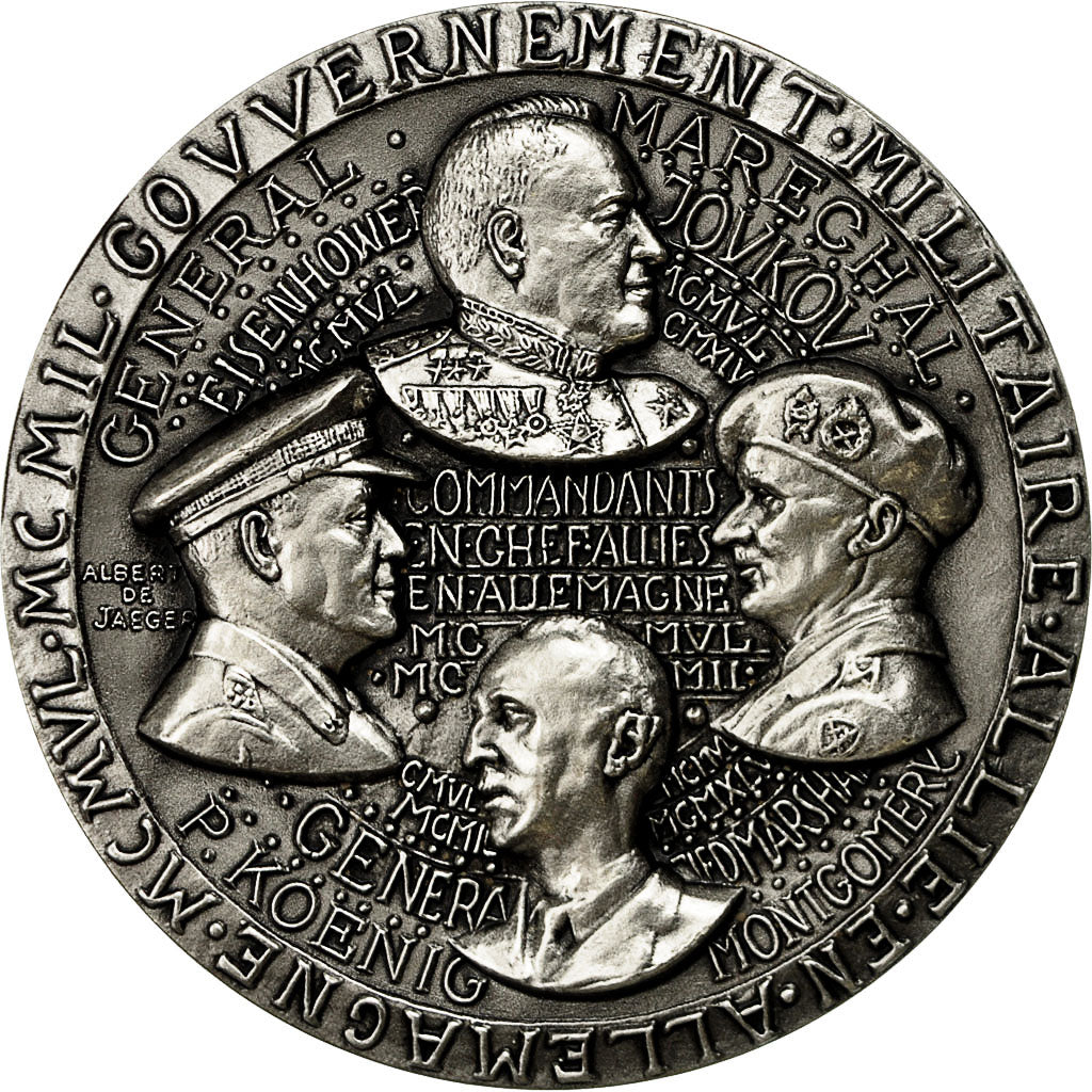 France, Medal, Gouvernement militaire allié en Allemagne, MS(63), Silvered