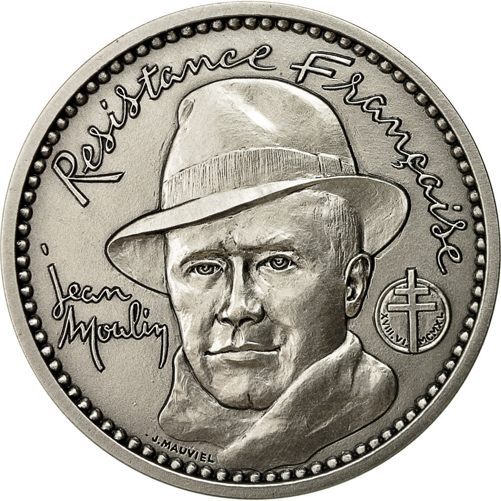 France, Médaille, Résistance française, Jean Moulin, SPL, Silvered bronze
