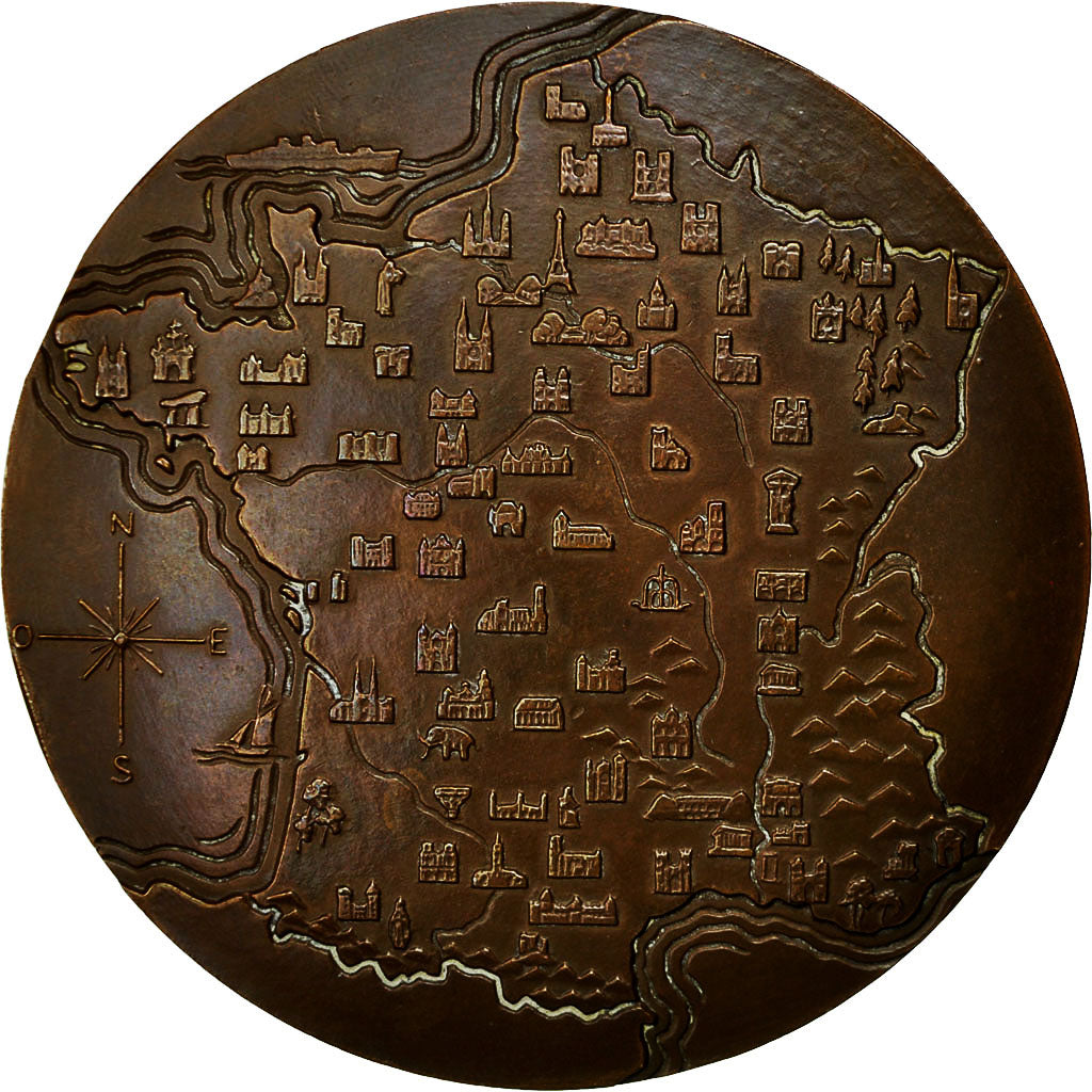 Frankrijk, Medaille, France, Les Monuments Historiques, Turin, PR, Bronze