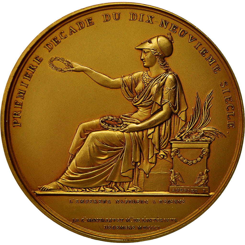 France, Medal, Napoléon Ier, Première Décade du 19ème Siècle, Denon /