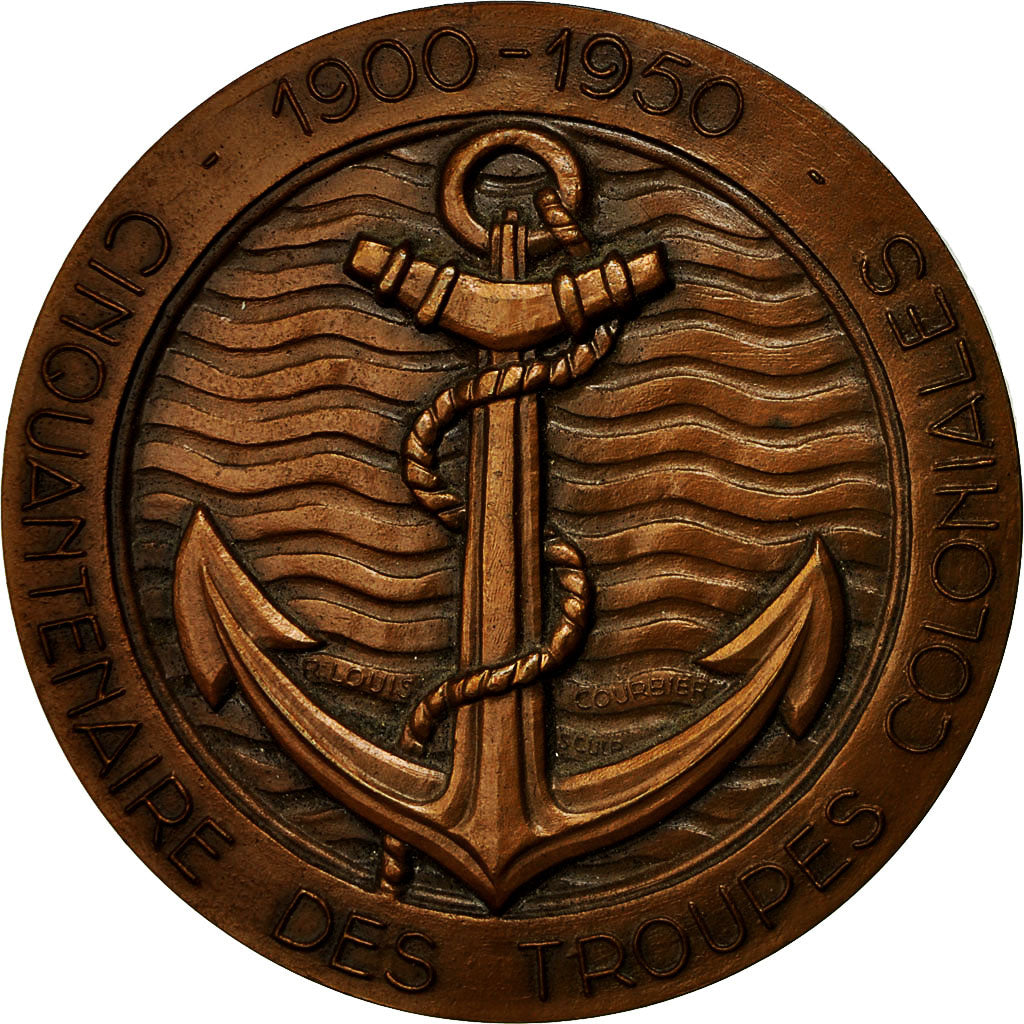 France, Médaille, Cinquantenaire des Troupes Coloniales, 1987, Courbier, SPL