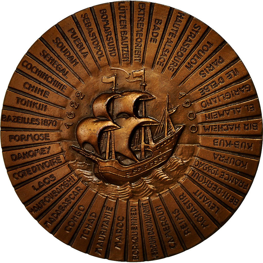 France, Médaille, Cinquantenaire des Troupes Coloniales, 1987, Courbier, SPL