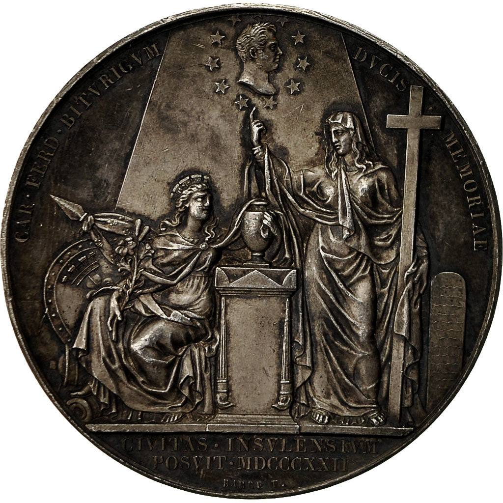 France, Médaille, Duc de Berry, Eglise Saint Maurice de Lille, 1822, Barre