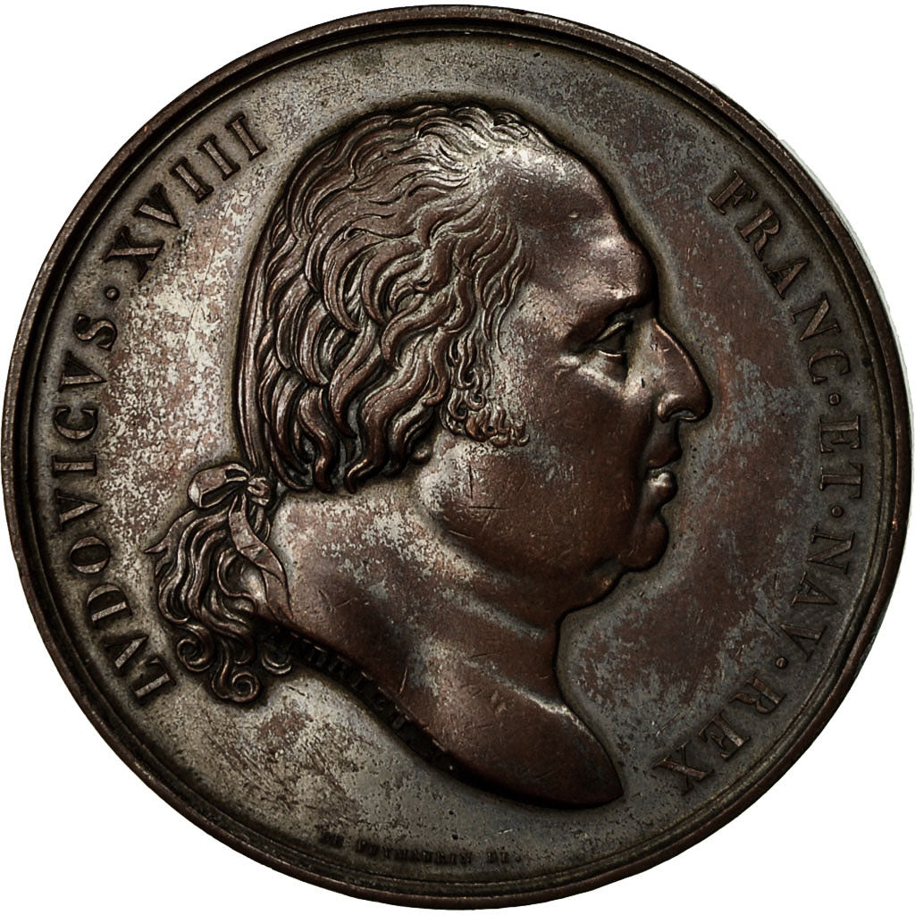 Francia, medalla, Mariage du Duc de Berry, 1816, De Puymaurin, EBC, Bronce
