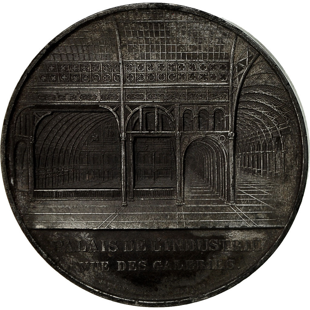 France, Médaille, Napoléon III et Eugénie, Palais de l'Industrie, Caqué