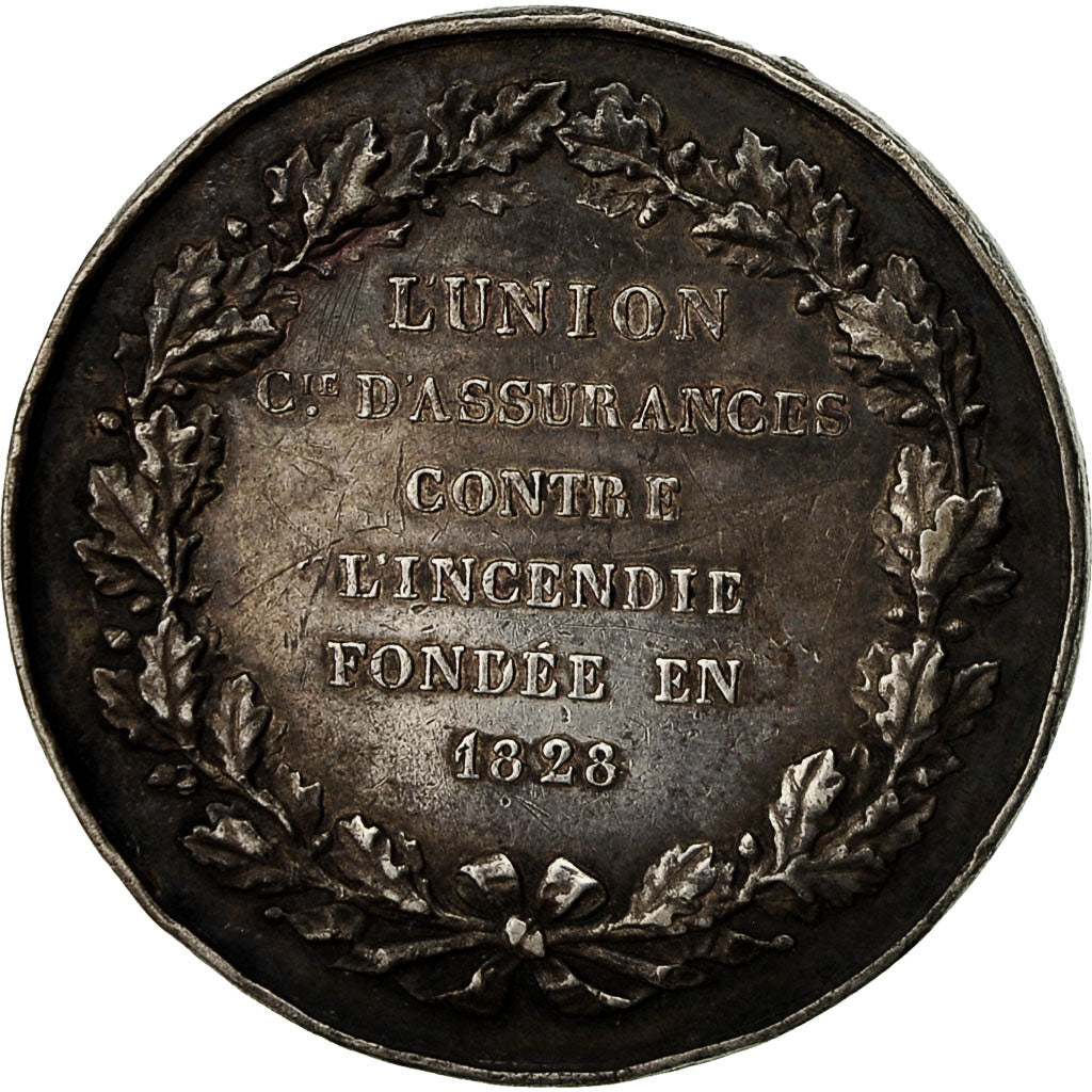 France, Medal, L'Union, Compagnie d'assurances contre l'incendie, 1828