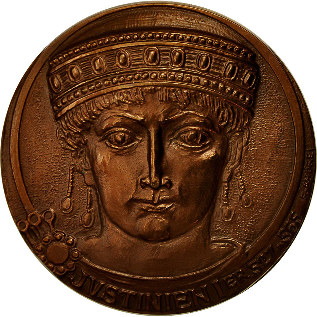France, Medal, Notariat Français, Justinien Ier, 1973, MS(60-62), Bronze