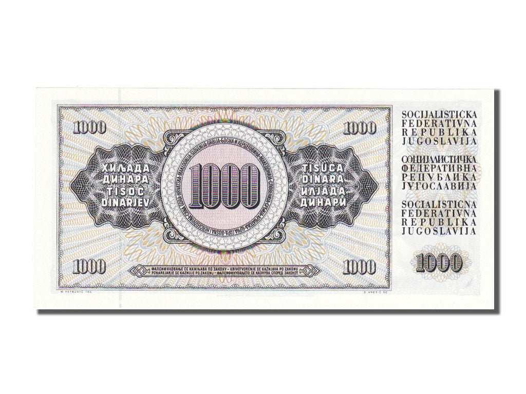 Banknote, Yugoslavia, 1000 Dinara, 1989, UNC(65-70)
