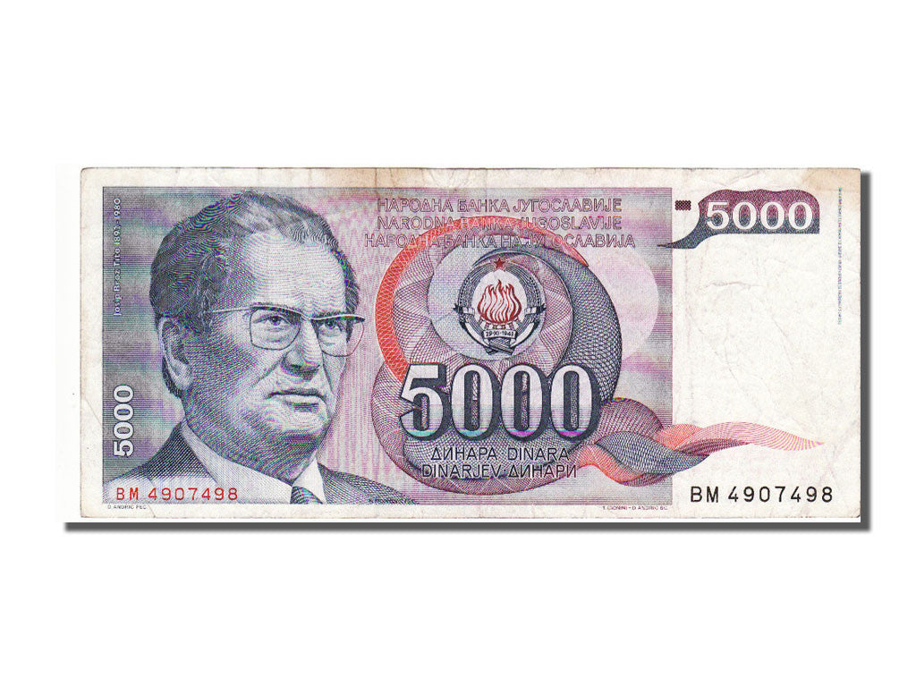 Yugoslavia, 5000 Dinara, 1985, KM #93a, VF(30-35), BM 4907498