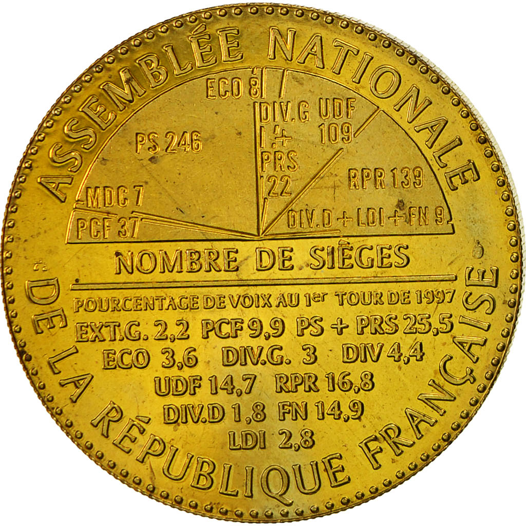 Francia, medaglia, Elections Législatives, 1997, SPL+, Bronzo dorato