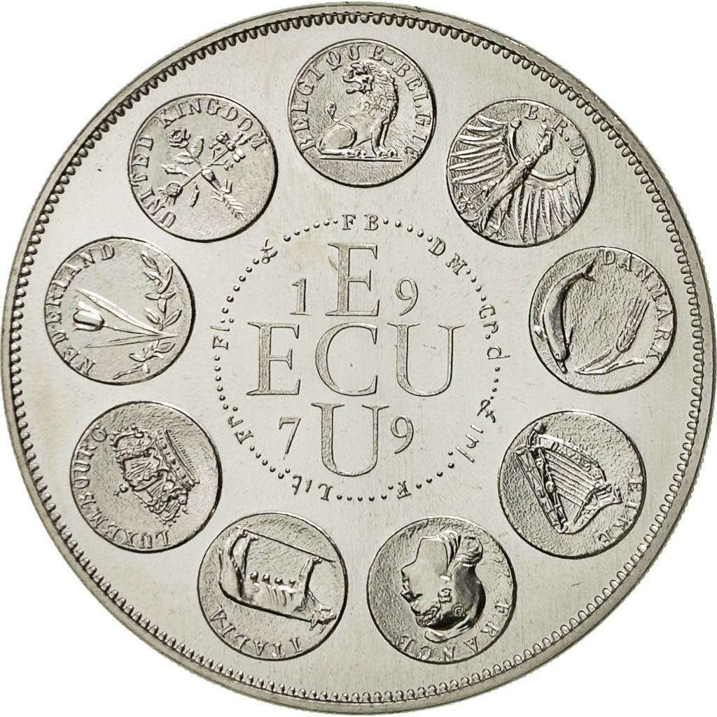 France, Medal, Ecu Europa, Marianne, 1979, Rodier, MS(65-70), Silver