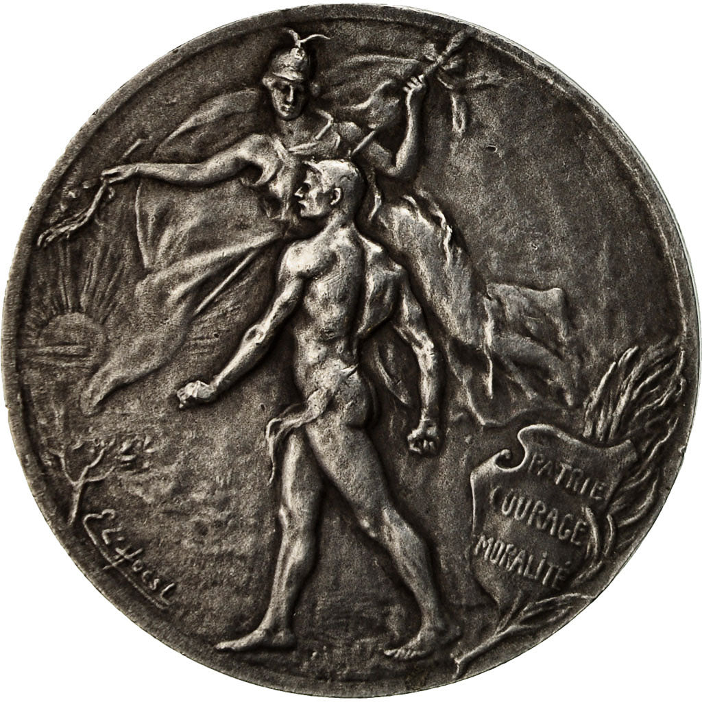 France, Medal, Union des Sociétés de Gymnastique, Angers, 1909, L'Hoest