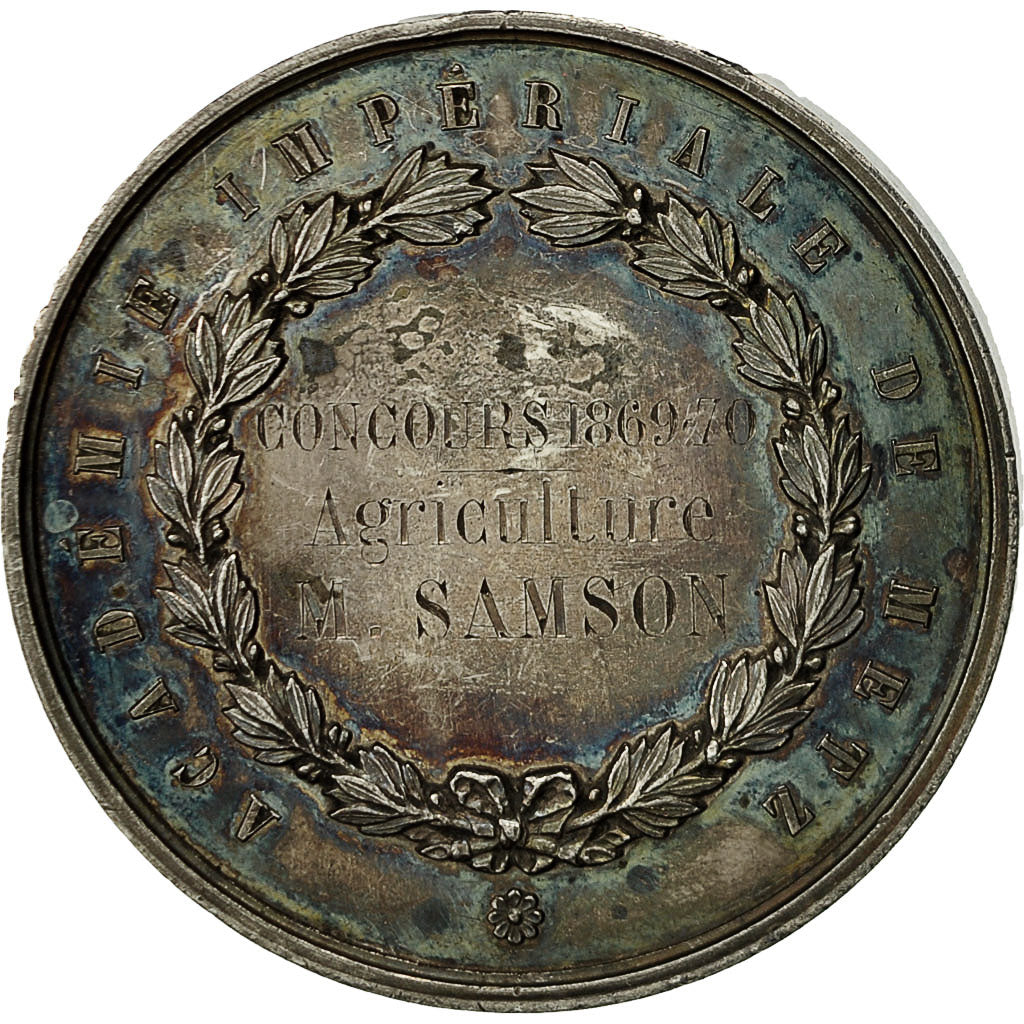 Francia, medaglia, Napoléon III, Académie Impériale de Metz, 1869/70