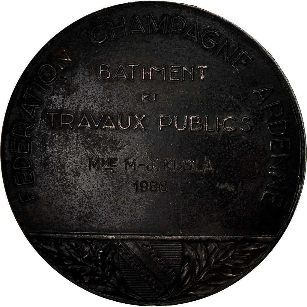 Frankreich, Medaille, Fédération Champagne Ardennes, Travaux Publics, 1986