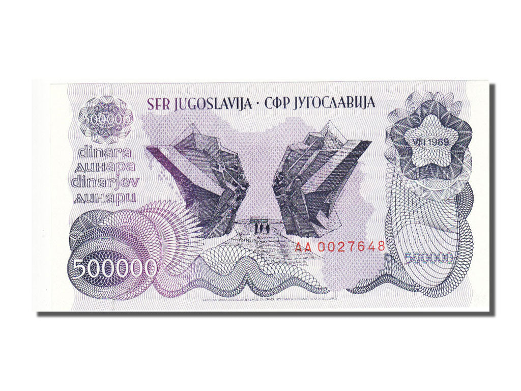 Yugoslavia, 500,000 Dinara, 1989, KM #98a, UNC(65-70), AA 0027648