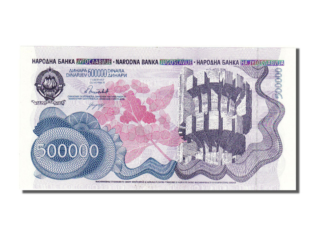 Yugoslavia, 500,000 Dinara, 1989, KM #98a, UNC(65-70), AA 0027648