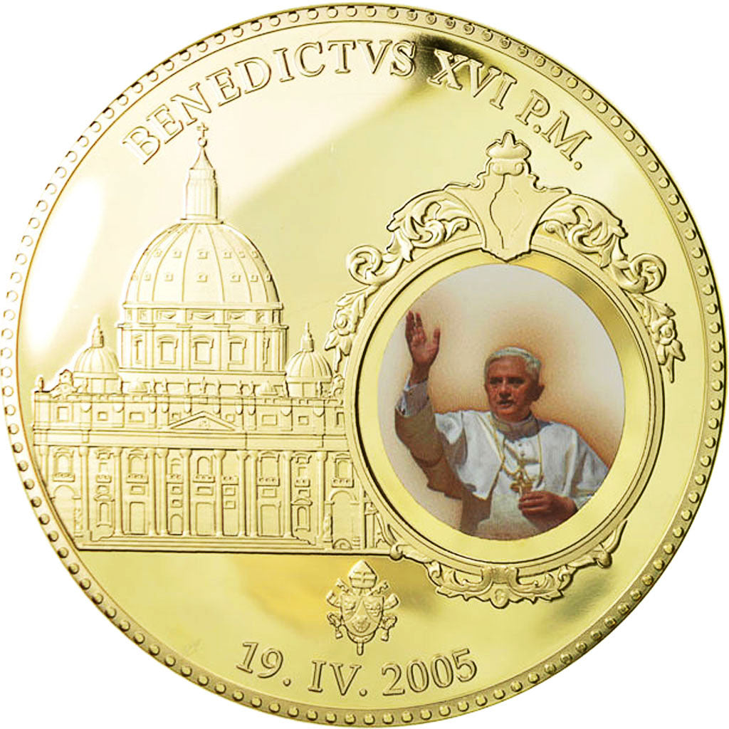 Francia, medaglia, Le Pape Benoit XVI, 2005, SPL+, Rame dorato