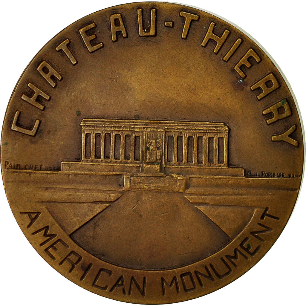 France, Médaille, Château-Thierry, Monument Américain, Possesse, TTB+, Bronze