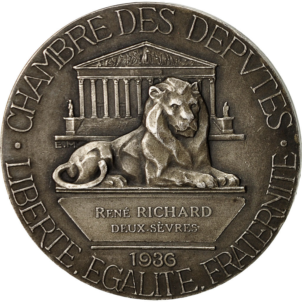 Francia, medaglia, Chambre des Députés, Marianne, 1936, Monier, SPL-, Argento