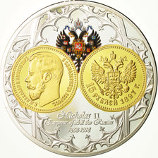 France, Medal, Nicolas II, Empereur de Russie, MS(64), Copper Plated Silver