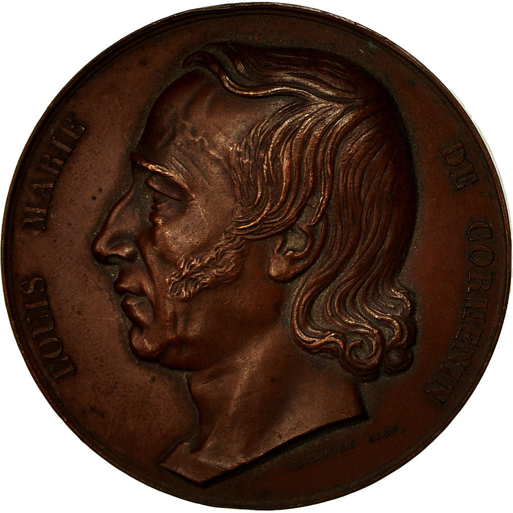 Francia, medalla, Louis Marie de Cormenin, Rogat, MBC+, Cobre