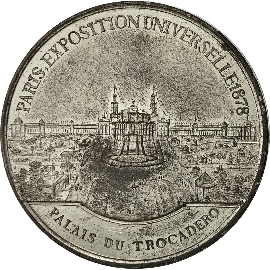 France, Medal, Exposition Universelle de Paris, Trocadéro, 1878, VF(30-35), Tin