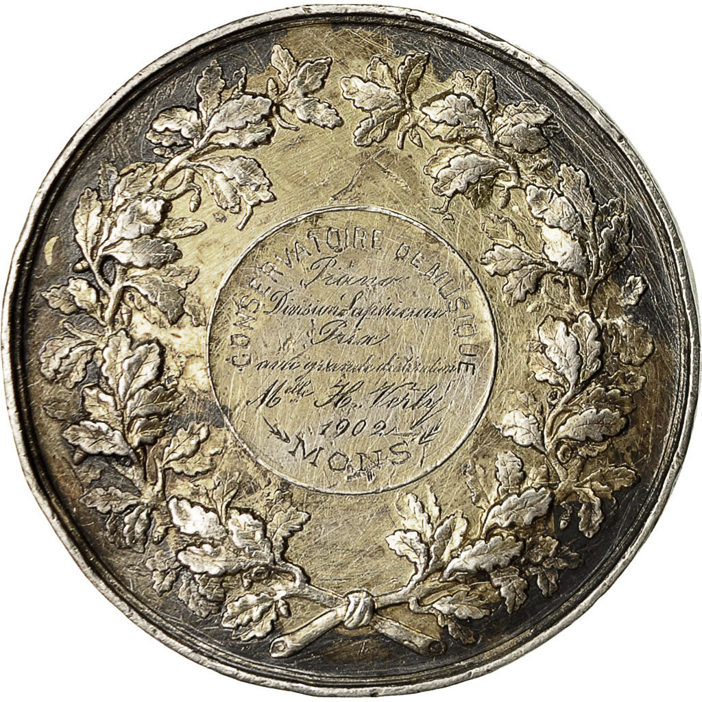 Belgique, Médaille, Léopold II, Conservatoire de Musique de Mons, 1902
