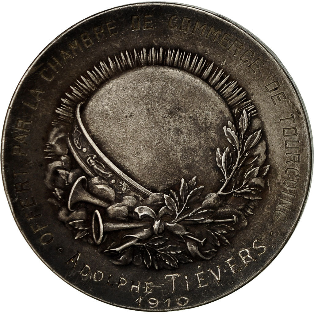 France, Medal, Chambre de Commerce de Tourcoing, 1910, Rivet, AU(50-53), Silver