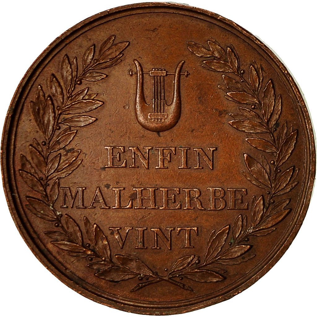France, Médaille, A.Malherbe, Caen, Arts & Culture, 1815, TTB, Bronze