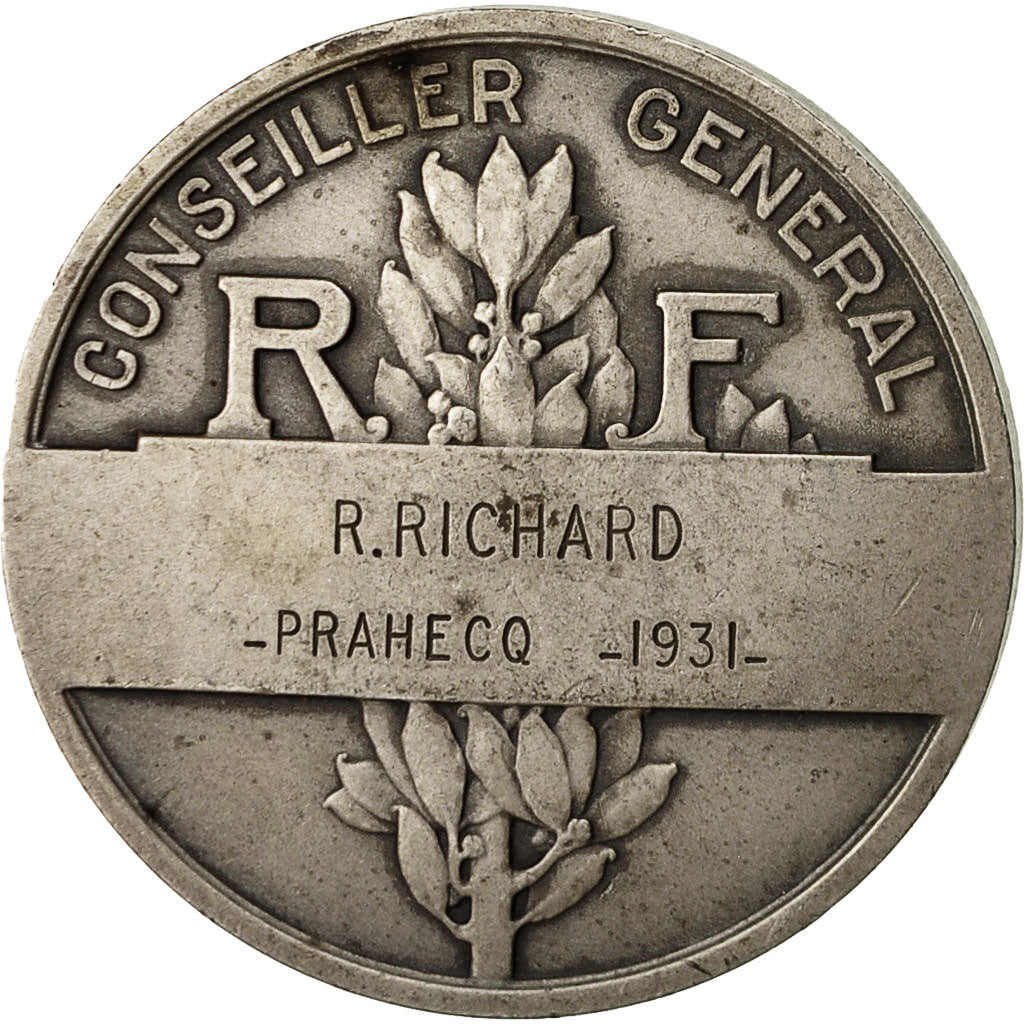 France, Médaille, R.Richard, Conseiller Général, 1931, Morlon, SUP, Argent