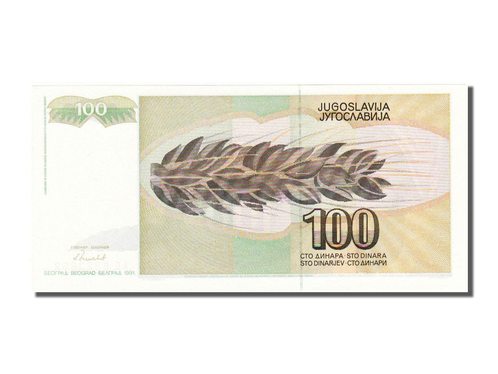 Biljet, Joegoslaviëe, 100 Dinara, 1991, NIEUW