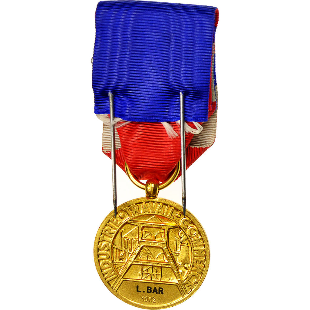 Francja, Mines, Industrie Travail Commerce, Medal, 1962, Stan menniczy, Pokryty
