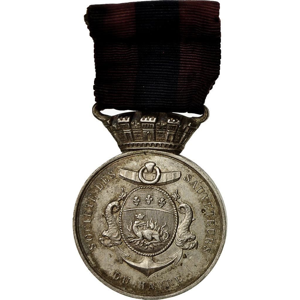 France, Société des Sauveteurs du Havre, Medal, Very Good Quality, Maehn