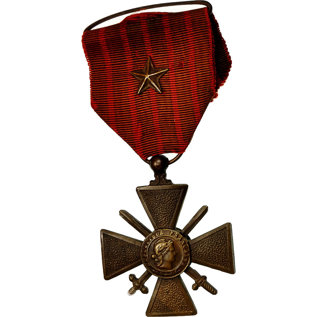 France, Croix de Guerre, Une Etoile, Médaille, 1914-1918, Très bon état